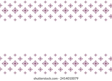 Arte tailandés contemporáneo, patrón cardíaco, líneas cuadradas grandes y pequeñas, color púrpura. ilustración del vector de fondo blanco.
