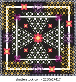 Contemporary Thai flower scarf. Thai flower pattern. Thailand Floral wallpaper.