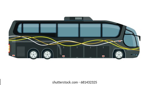 Contemporary tourist bus in grey color isolated on white