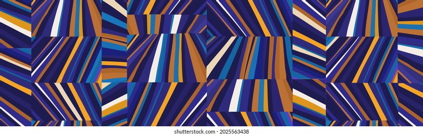 Contemporary trendy abstract striped pattern. Stylish collage pattern. Fashionable vector template for design.