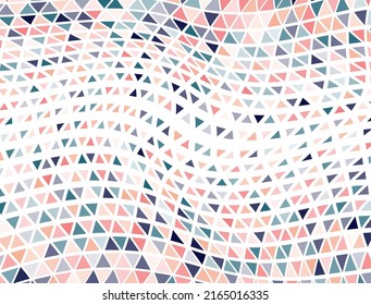 Contemporary triangles halftone wallpaper. Triangular elements transition cover background. Chevron triangles halftone grid.