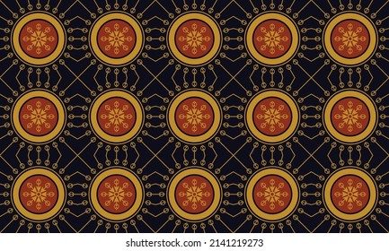 Contemporary tribal pattern art. Traditional design for background, wallpaper, paper, packaging, fabric, clothing, wrapping, carpet, tile, decoration, vector illustration, embroidery style.