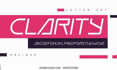 Contemporary uppercase letter set, vector alphabet, typography.