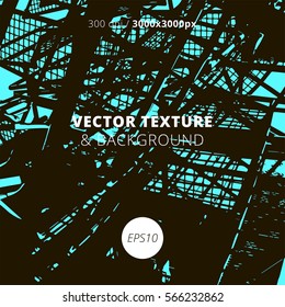 Contemporary urban texture and architectural background with grungy effects and powerful black graphic lines.