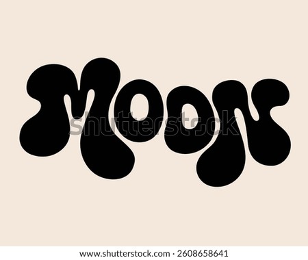 contemporary vector art of moon typography