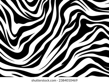 Contemporary vector background featuring a zebra skin pattern. This animal fur design is perfect for fabric applications, wrapping paper, textiles, and wallpapers.