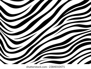 Contemporary vector background featuring a zebra skin pattern. This animal fur design is perfect for fabric applications, wrapping paper, textiles, and wallpapers.