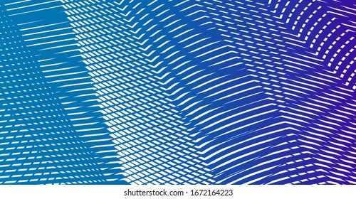 Contemporary vector background with light blue mesh texture of wavy lines and illusory moire effects alternating among themselves. Perfect for abstract background saver, poster, banner. web,