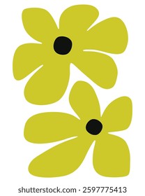 contemporary vector illustration of big green yaw flower