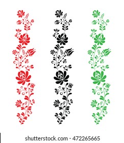 Contemporary version of a Hungarian folk motif with flowers.