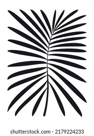 Contemporary wall art geometric floral poster vector. Hand drawn flat leaves branch minimal illustration. Wallpaper, print, home decor, card, invitation, banner, cover or package design.