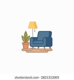 A contemporary workspace featuring a laptop on a wooden desk with a small potted plant and lamp