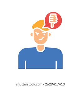 Contempt emotion color flat icon for digital and print projects.  Minimal clean icons for apps and websites. Modern simple icons for UI UX and branding