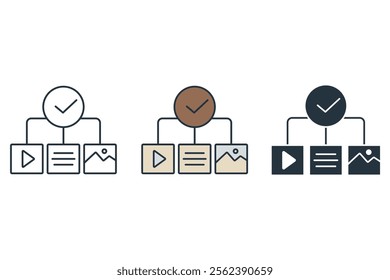 conten duration icons  symbol vector elements for infographic web