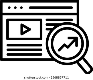 Content Analysis Icon Line Vector Illustration