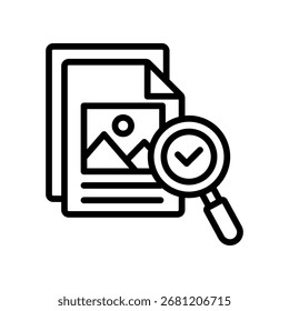Ilustração do Vetor de Contorno do Ícone de Auditoria de Conteúdo