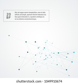 Content background with abstract connection blue lines and dots.