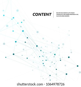 Content background with abstract connection blue lines and dots.