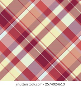 Content background vector check, majestic texture plaid pattern. Ceremony seamless tartan textile fabric in red and light colors.