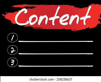 Content Blank List, vector concept background