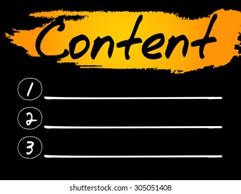 Content Blank List, vector concept background