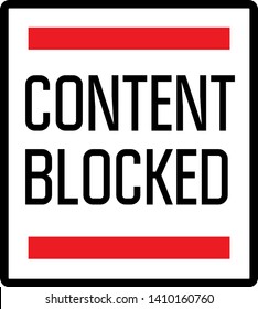 CONTENT BLOCKED stamp on white background