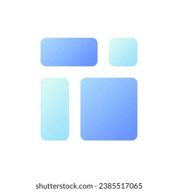 Content blocks pixel perfect flat gradient two-color ui icon. Webpage elements arrangement. Web design. Simple filled pictogram. GUI, UX design for mobile application. Vector isolated RGB illustration