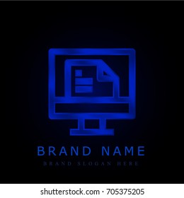 Content blue chromium metallic logo