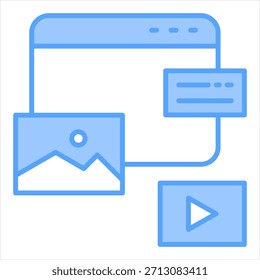 Contenido Ilustración vectorial de icono azul