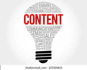 CONTENT bulb word cloud, business concept