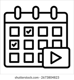 Content Calendar Icon Element For Design