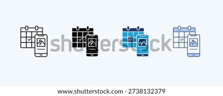Content Calendar Multiple Icon Illustration Vector