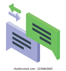 Content chat icon isometric vector. Service market. Brand blog