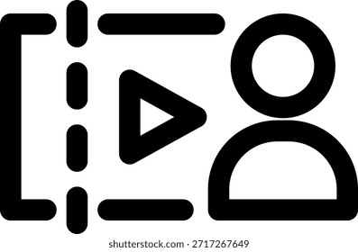 Icono de línea de profesión de usuario de Content Clipper