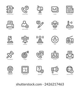 Content Communication icon pack for your website, mobile, presentation, and logo design. Content Communication icon outline design. Vector graphics illustration and editable stroke.