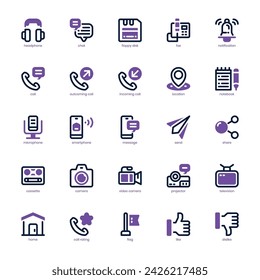 Content Communication icon pack for your website, mobile, presentation, and logo design. Content Communication icon dual tone design. Vector graphics illustration and editable stroke.