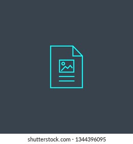 Content concept blue line icon. Simple thin element on dark background. Content concept outline symbol design. Can be used for web and mobile UI/UX