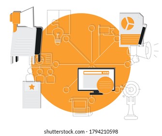 content concept. Creative idea design. Flat vector for template, brochure or presentation.