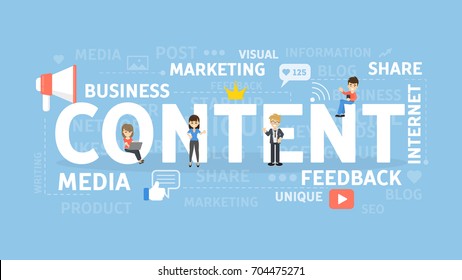 Content concept illustration. Idea of business, media and marketing.