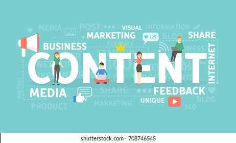 Content concept illustration. Idea of business, media and marketing.