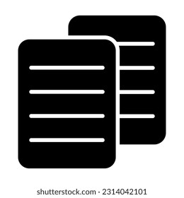 Content Copy Vector Glyph Icon For Personal And Commercial Use.
