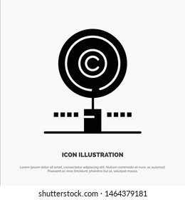 Content, Copyright, Find, Owner, Property solid Glyph Icon vector. Vector Icon Template background