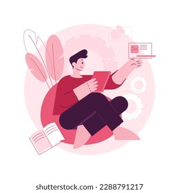 Content creation abstract concept vector illustration. Digital marketing copywriting, engaging content, targeted message creation, website seo, blog post design, social media abstract metaphor.