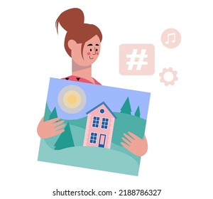 Content creation concept. Vector illustration in a flat style