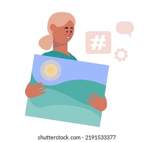 Content creation concept. Vector illustration in a flat style
