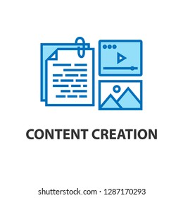 Content creation flat web icon. Vector illustration.