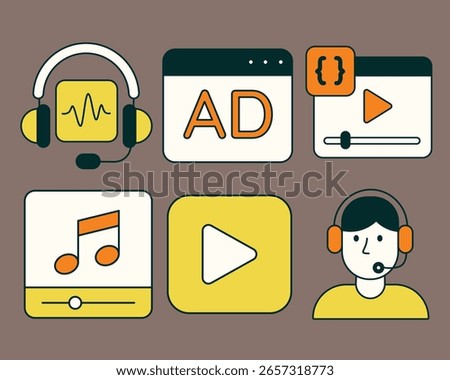 Content Creation Icon Illustration Set