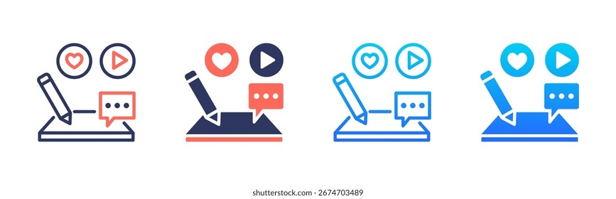 Content Creation Icon Pack In Multiple Styles