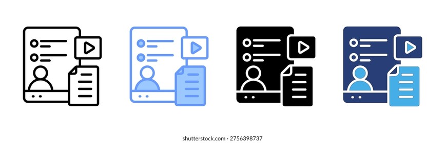 Content Creation icon set multiple style collection