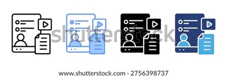 Content Creation icon set multiple style collection